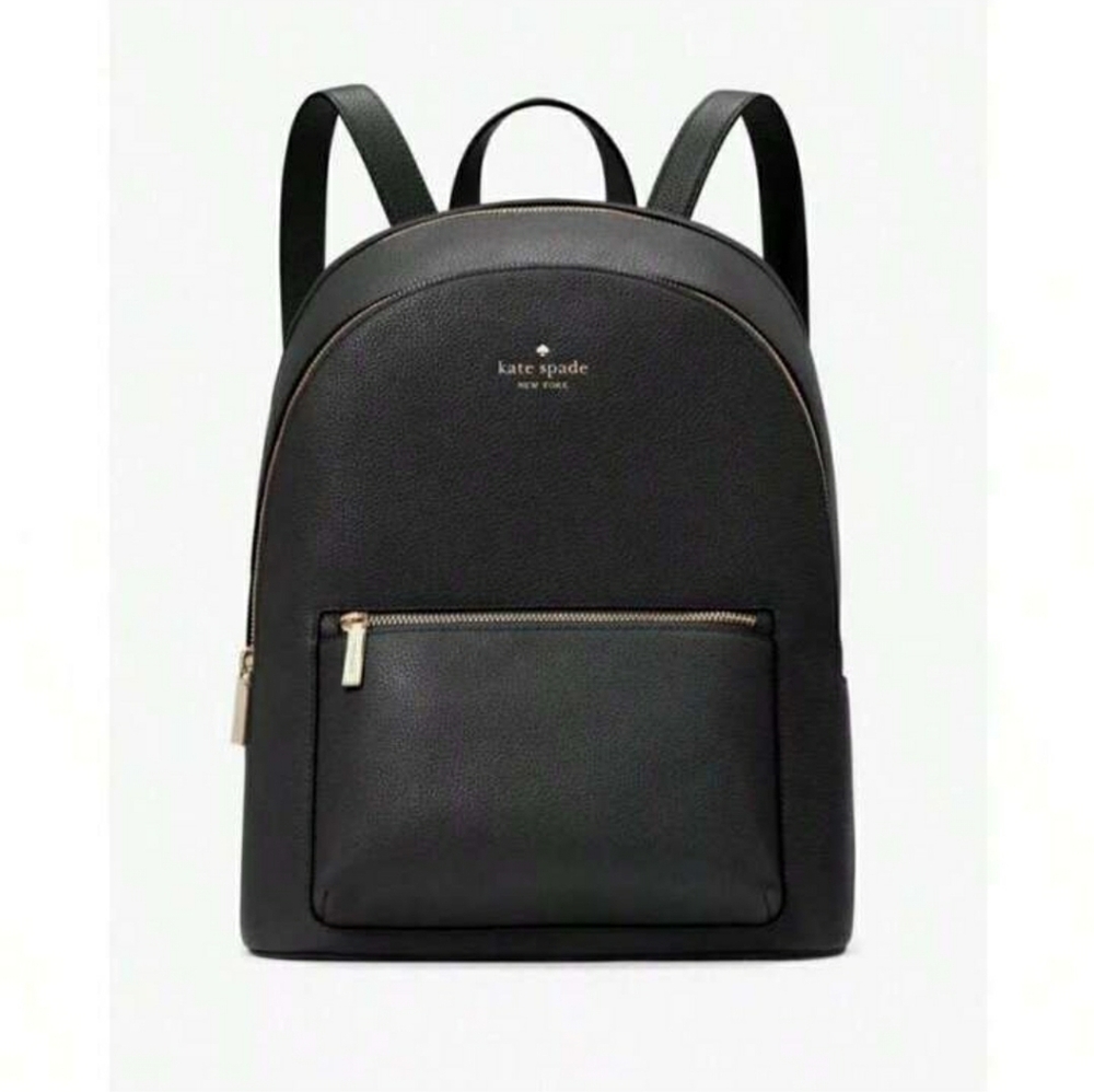 Kate Spade Designer Lena Black Saffiano Leather Backpack Handbag Purse Bag